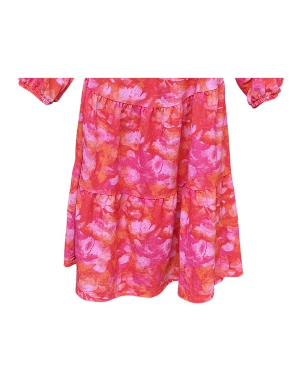 Sinsay Womens Floral Mini Dress Pink Orange Size S Lightweight Flirty Romantic - Picture 3 of 6